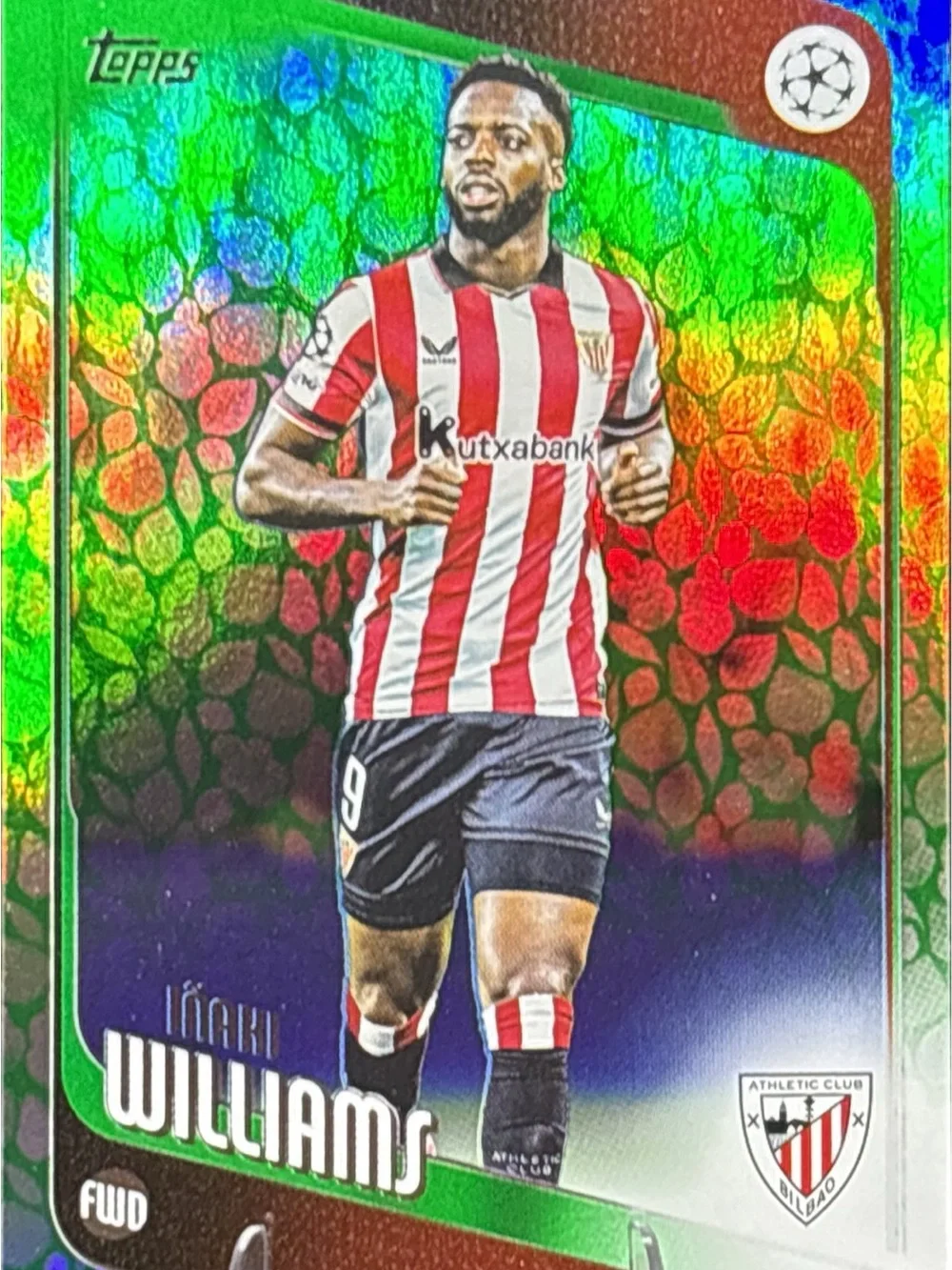 Topps Green Refractor Athletic Club Bilbao Trading Card - Inaki Williams